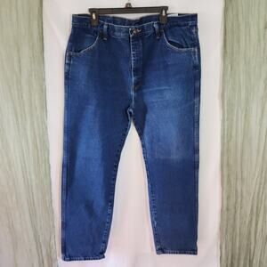 Rustler Men's Denim Jeans 40x32 Blue Straight Medium Work 100 Cotton Regular